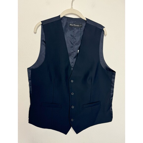 French Connection Sz 42 Vest In Marine Blue Rayon Blend V-Neck Casual ASOS New - Picture 4 of 12